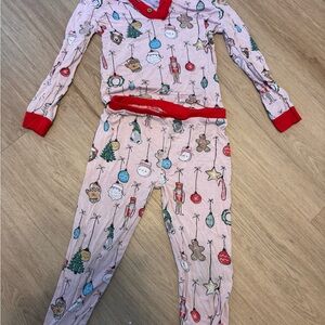 Mud Pie Pink and Red Kids Pajama Set